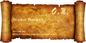 Ocsko Margit névjegykártya